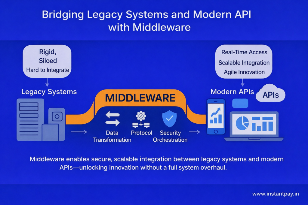 API Banking for Small Businesses: Redefining the Competitive Landscape 7 Modern API with Middleware with Legacy system and Mordern APIs