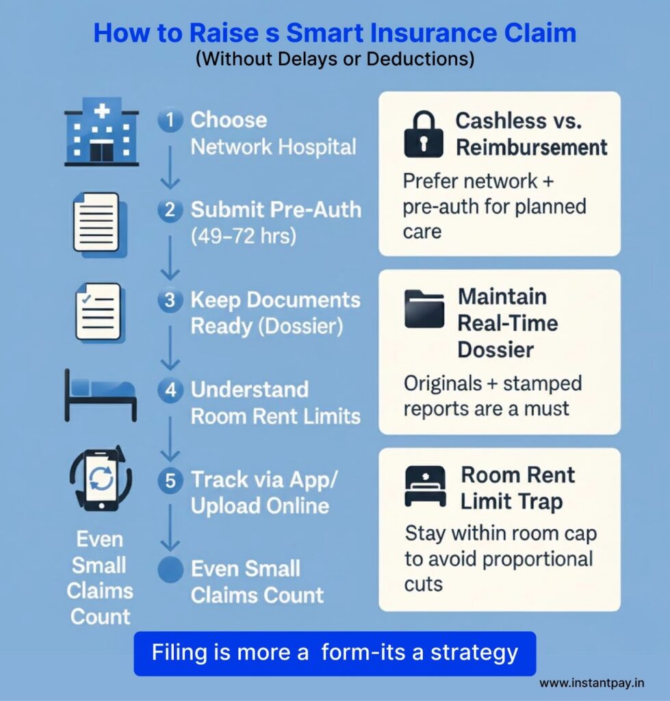 Maximize Your Benefits: A Guide to Using Your Comprehensive Health Insurance Effectively 7 Flowchart showing filling out a form to claim Smart Insurance