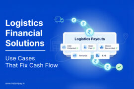 Logistics Financial Solutions overview showing logistics payouts dashboard for COD, rider payouts, orders reconciled, refunds and KYB.