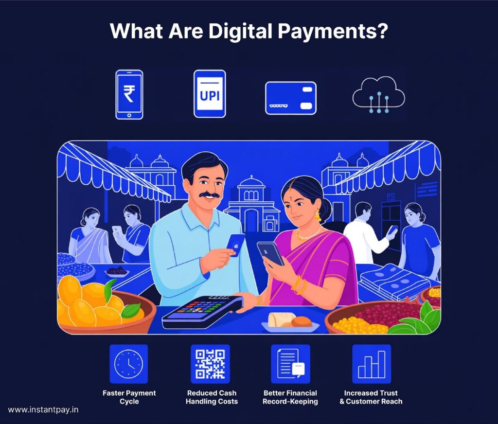 Digital payments for small businesses explained with UPI, cards, cloud tools, and QR-based payment benefits