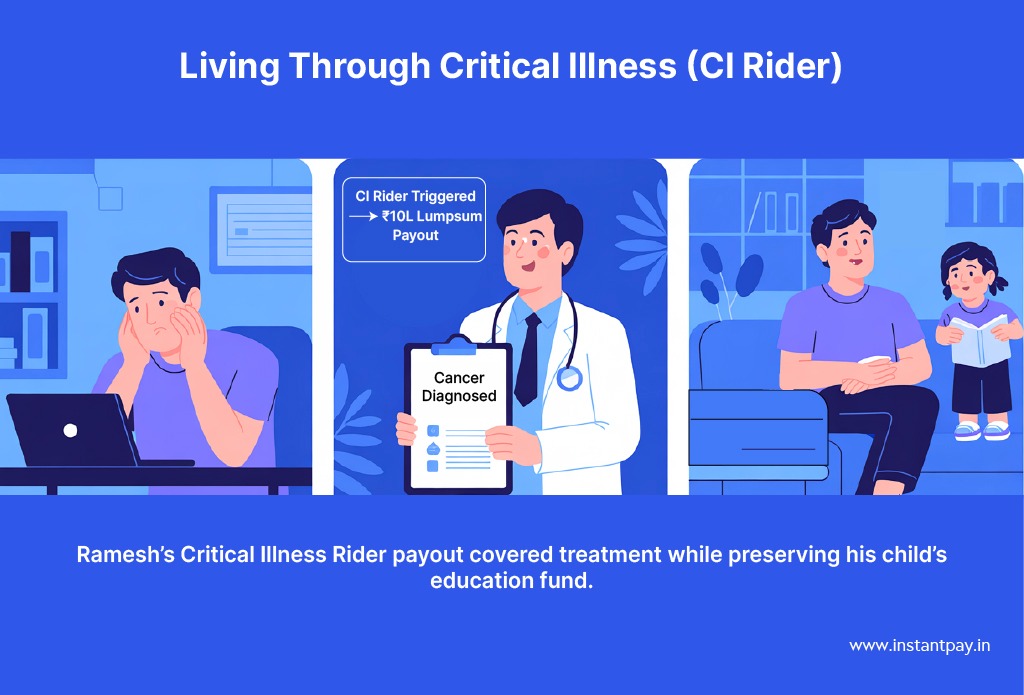 Top Term Insurance Riders in 2026: Maximize Your Life Cover with Smart Add-Ons 8 case study showing living through critical Illness in real world