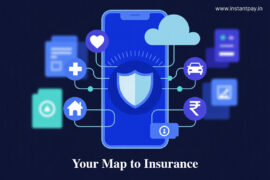Types of insurance benefits shown with icons for health insurance, life insurance, motor insurance, home cover, and insurance premium.