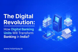 digital banking units are changing banking in India, with icons of a phone, ATM, bank, and digital systems
