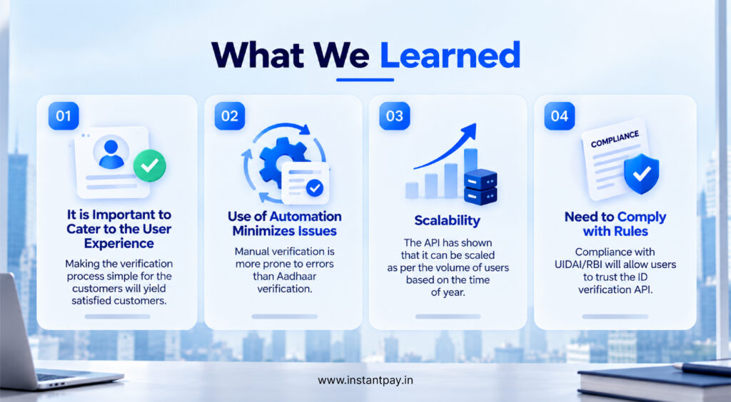 Aadhaar Demographic Verification API: Everything Businesses Need to Know for Fast, Secure & Compliant Identity Verification 5 Key Aadhaar Verification API learnings covering user experience, automation, scalability and compliance in digital verification workflows.